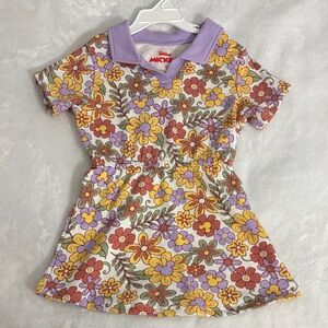 Disney Floral Kids Dress - Purple, Yellow, Red